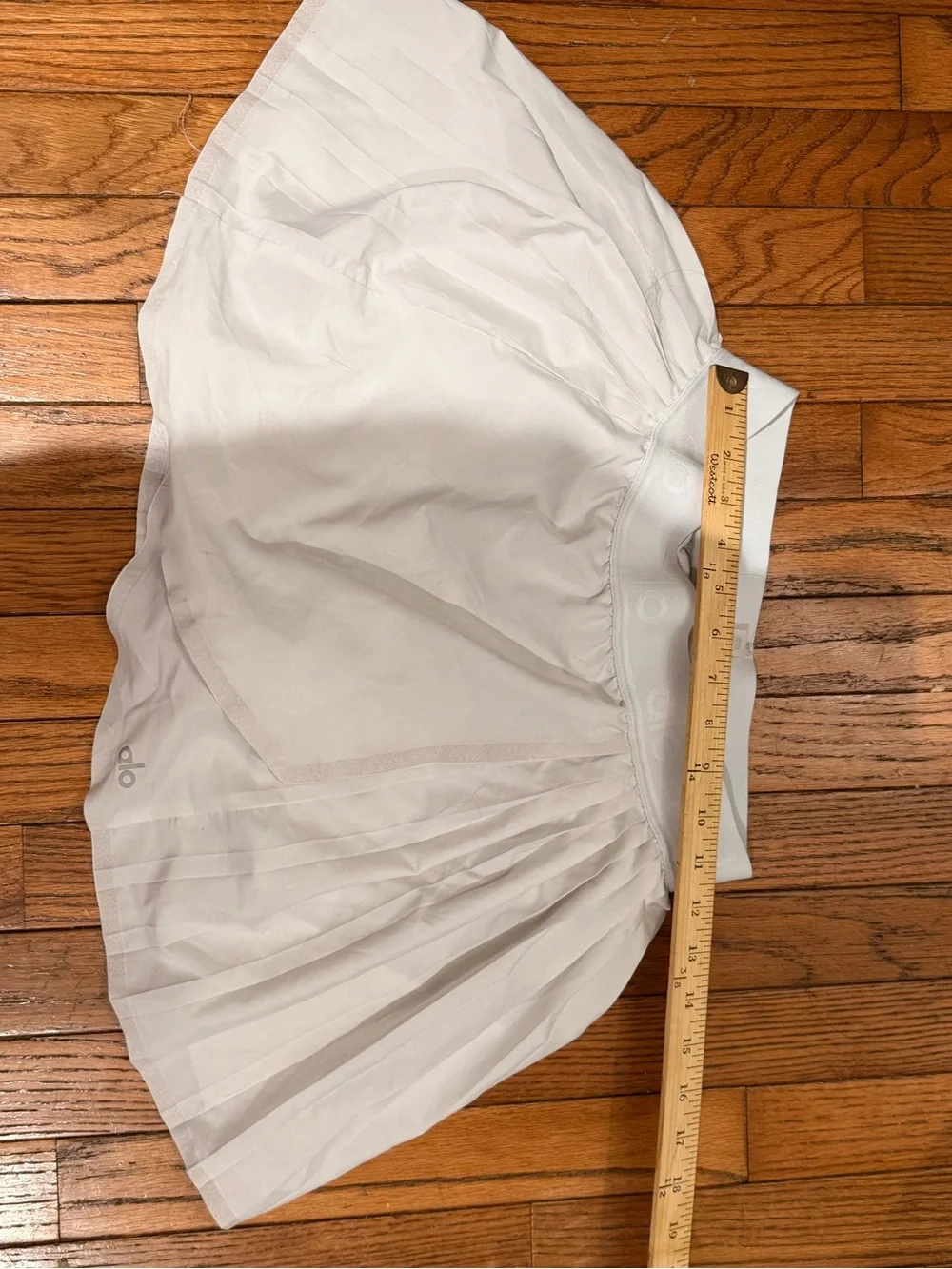 ALO Yoga White Pleated Mini Skirt with Inner Shorts
